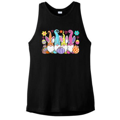 Cute Easter Bunny Spring Gnome Easter Egg Hunting And Basket Ladies PosiCharge Tri-Blend Wicking Tank