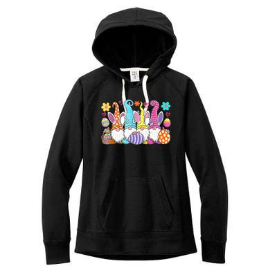 Cute Easter Bunny Spring Gnome Easter Egg Hunting And Basket Women's Fleece Hoodie