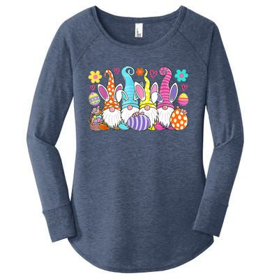 Cute Easter Bunny Spring Gnome Easter Egg Hunting And Basket Women's Perfect Tri Tunic Long Sleeve Shirt