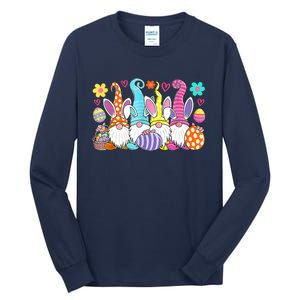 Cute Easter Bunny Spring Gnome Easter Egg Hunting And Basket Tall Long Sleeve T-Shirt