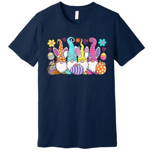 Cute Easter Bunny Spring Gnome Easter Egg Hunting And Basket Premium T-Shirt