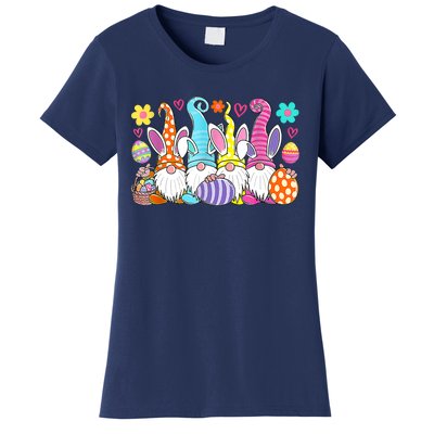 Cute Easter Bunny Spring Gnome Easter Egg Hunting And Basket Women's T-Shirt