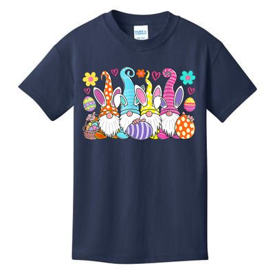 Cute Easter Bunny Spring Gnome Easter Egg Hunting And Basket Kids T-Shirt