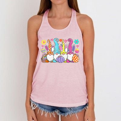 Cute Easter Bunny Spring Gnome Easter Egg Hunting And Basket Women's Knotted Racerback Tank