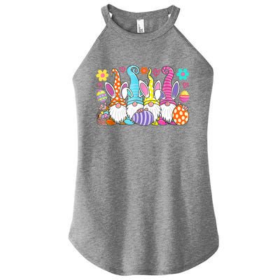 Cute Easter Bunny Spring Gnome Easter Egg Hunting And Basket Women's Perfect Tri Rocker Tank