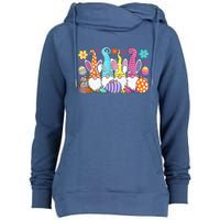 Cute Easter Bunny Spring Gnome Easter Egg Hunting And Basket Womens Funnel Neck Pullover Hood