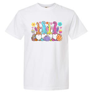 Cute Easter Bunny Spring Gnome Easter Egg Hunting And Basket Garment-Dyed Heavyweight T-Shirt