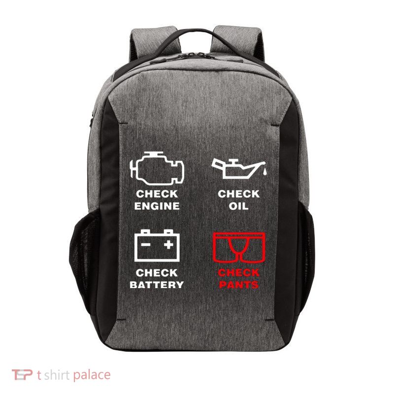 Check Engine Check Oil Check Battery Check Pants Vector Backpack