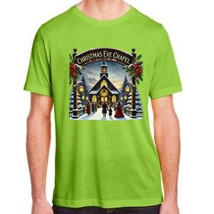 Christmas Eve Chapel Holiday Scene Adult ChromaSoft Performance T-Shirt