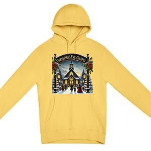 Christmas Eve Chapel Holiday Scene Premium Pullover Hoodie