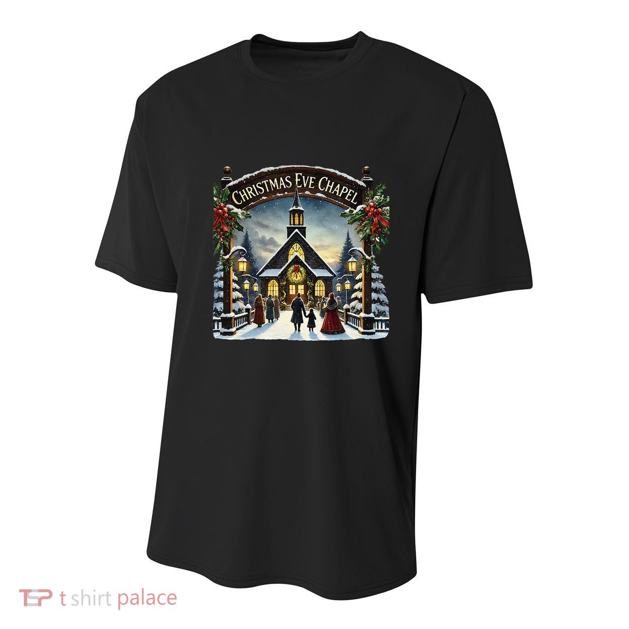 Christmas Eve Chapel Holiday Scene Youth Performance Sprint T-Shirt
