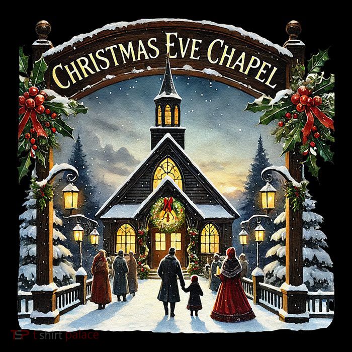 Christmas Eve Chapel Holiday Scene Baby Bodysuit
