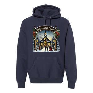 Christmas Eve Chapel Holiday Scene Premium Hoodie