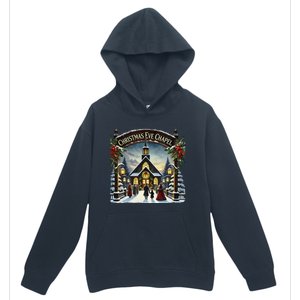 Christmas Eve Chapel Holiday Scene Urban Pullover Hoodie