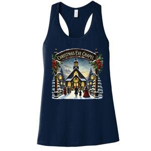 Christmas Eve Chapel Holiday Scene Women's Racerback Tank