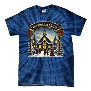 Christmas Eve Chapel Holiday Scene Tie-Dye T-Shirt