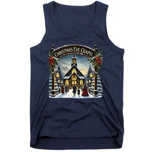 Christmas Eve Chapel Holiday Scene Tank Top