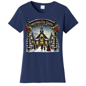 Christmas Eve Chapel Holiday Scene Women's T-Shirt