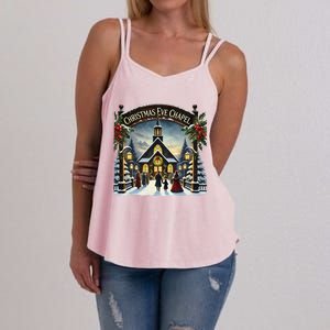 Christmas Eve Chapel Holiday Scene Women's Strappy Tank