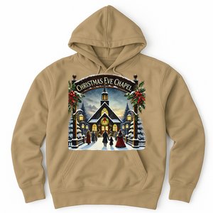 Christmas Eve Chapel Holiday Scene Hoodie