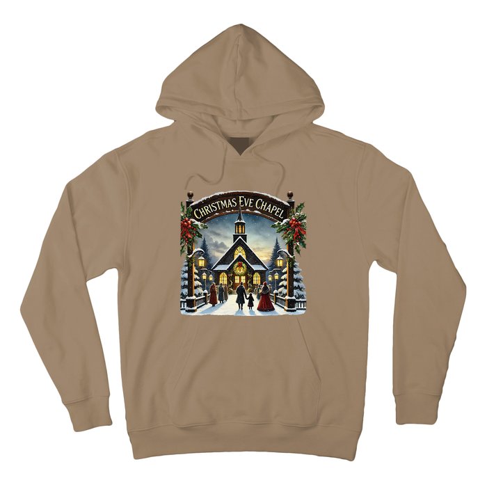 Christmas Eve Chapel Holiday Scene Hoodie