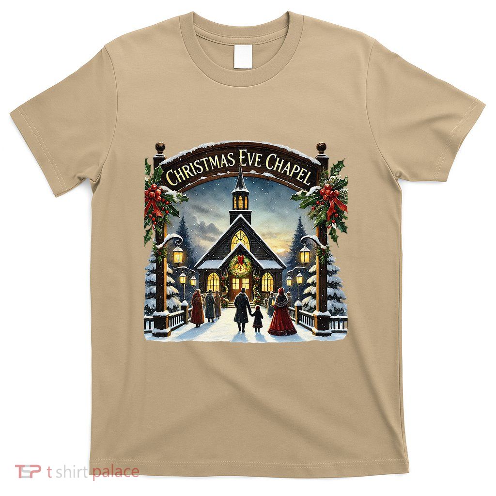 Christmas Eve Chapel Holiday Scene T-Shirt