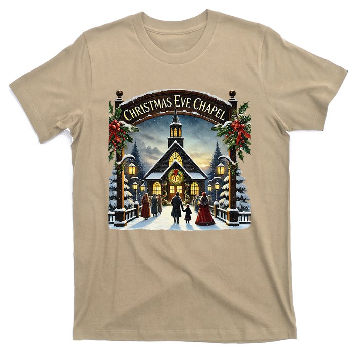 Christmas Eve Chapel Holiday Scene T-Shirt