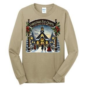 Christmas Eve Chapel Holiday Scene Tall Long Sleeve T-Shirt