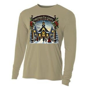 Christmas Eve Chapel Holiday Scene Cooling Performance Long Sleeve Crew