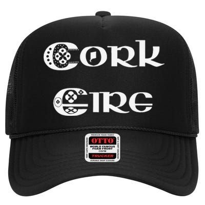 Cork Eire County Cork Ireland High Crown Mesh Back Trucker Hat