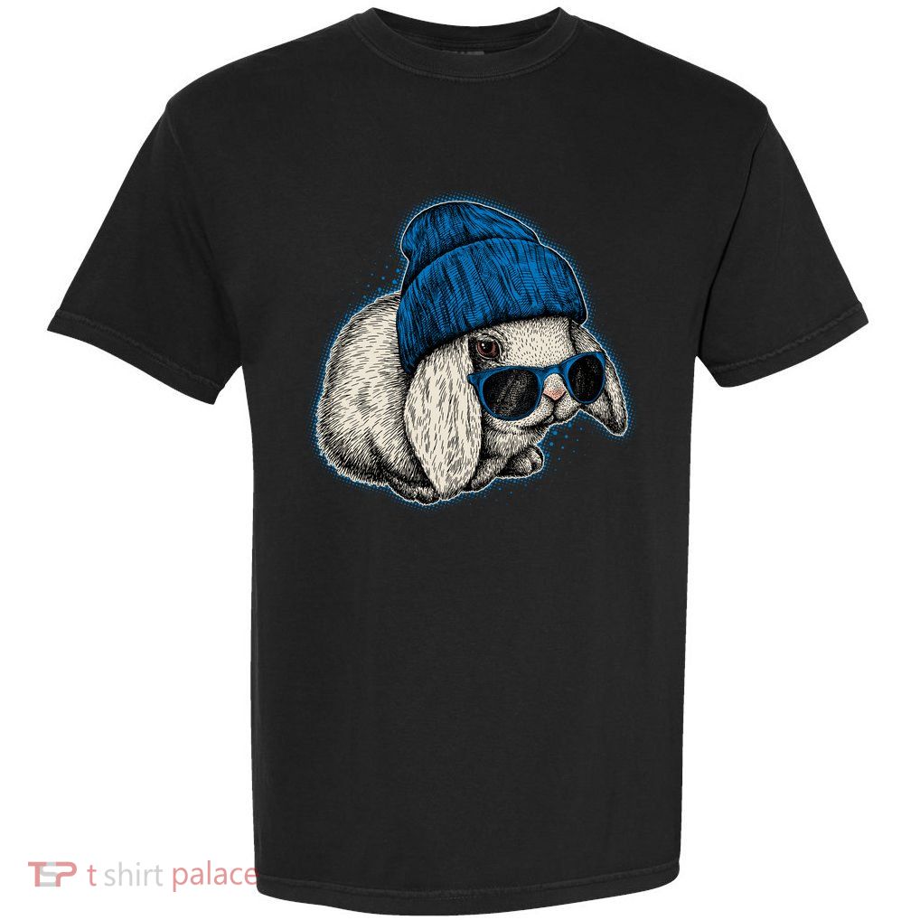 Cute Easter Cool Blue Bunny Rabbit Garment-Dyed Heavyweight T-Shirt