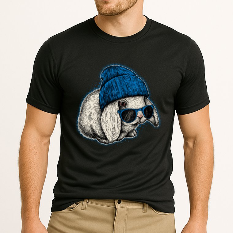 Cute Easter Cool Blue Bunny Rabbit Performance Shirt