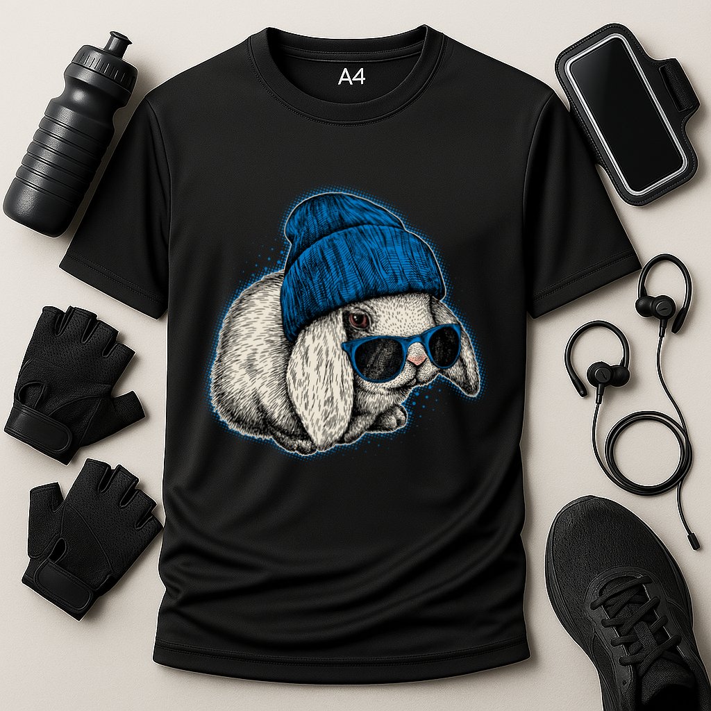 Cute Easter Cool Blue Bunny Rabbit Performance Shirt