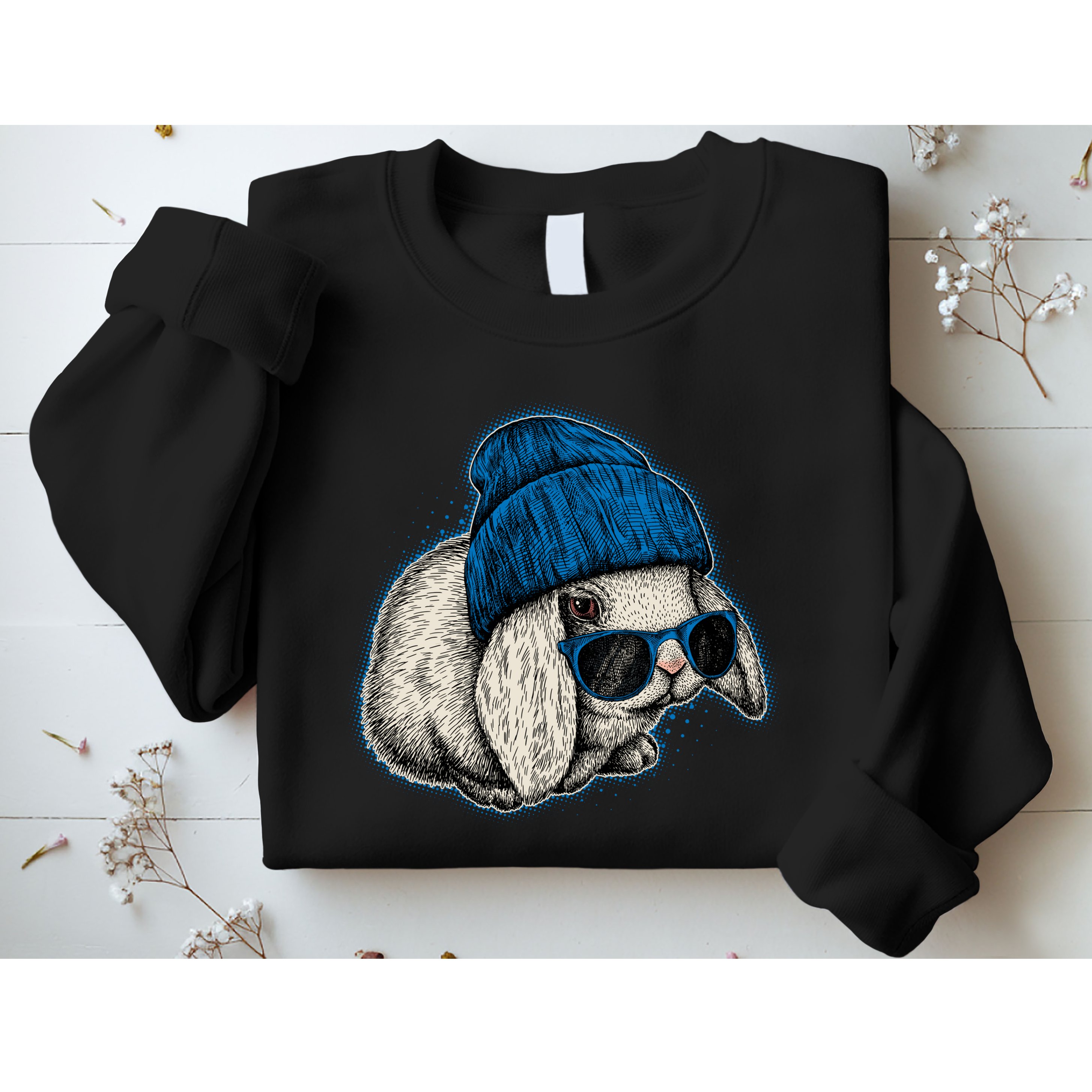 Cute Easter Cool Blue Bunny Rabbit Sweatshirt