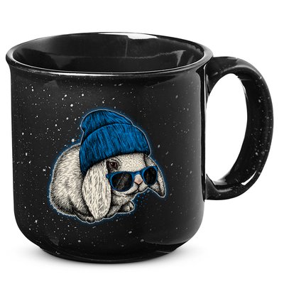 Cute Easter Cool Blue Bunny Rabbit 15oz Campfire Ceramic Mug