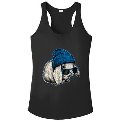 Cute Easter Cool Blue Bunny Rabbit Ladies PosiCharge Competitor Racerback Tank