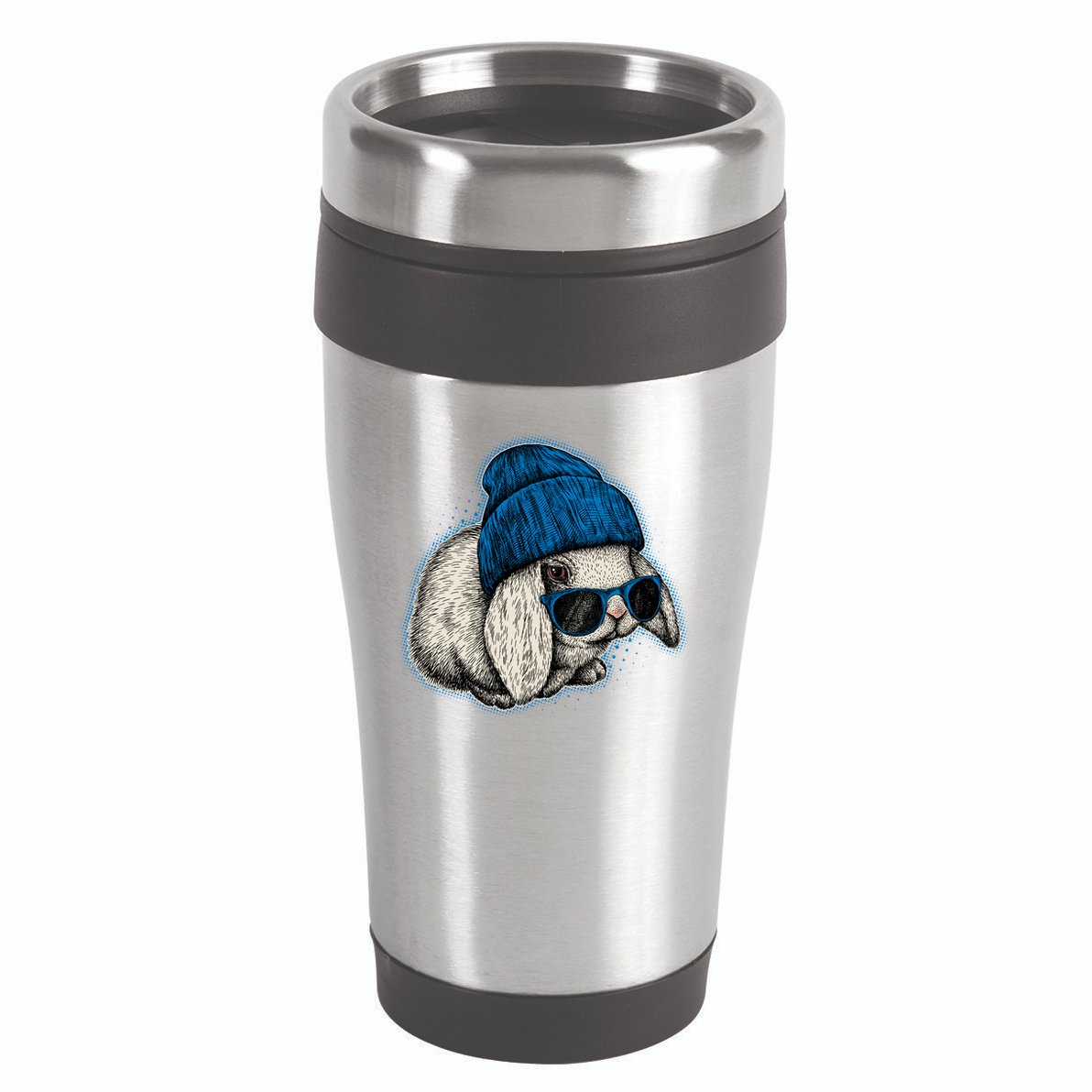 Cute Easter Cool Blue Bunny Rabbit 16oz Travel Tumbler