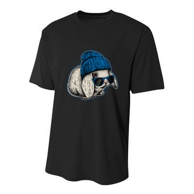 Cute Easter Cool Blue Bunny Rabbit Youth Performance Sprint T-Shirt