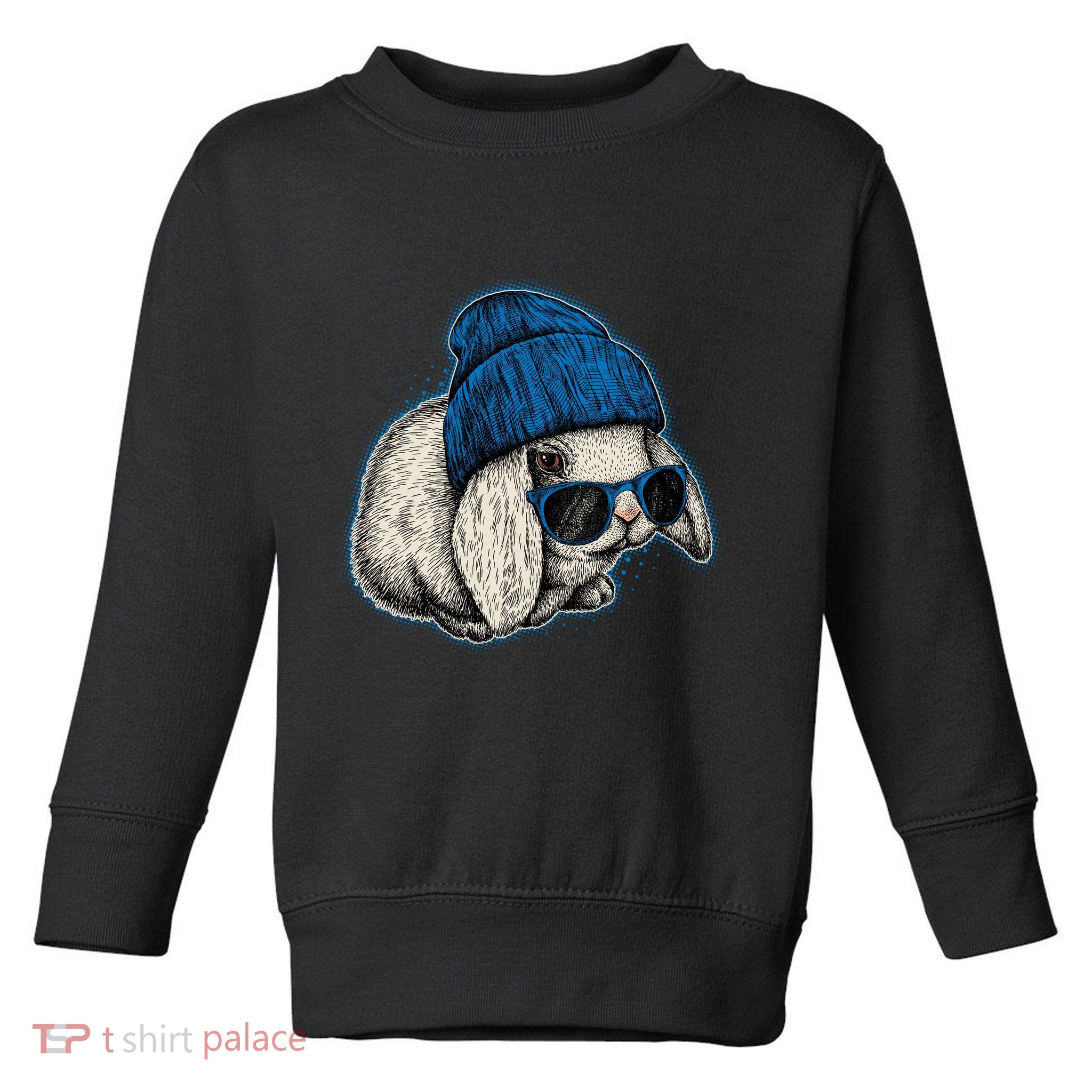 Cute Easter Cool Blue Bunny Rabbit Toddler Sweatshirt