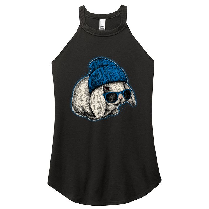 Cute Easter Cool Blue Bunny Rabbit Women's Perfect Tri Rocker Tank