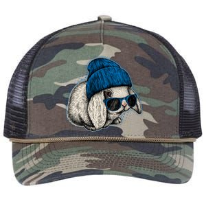 Cute Easter Cool Blue Bunny Rabbit Retro Rope Trucker Hat Cap