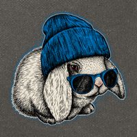 Cute Easter Cool Blue Bunny Rabbit Cotton Canvas Backpack