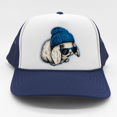 Cute Easter Cool Blue Bunny Rabbit Trucker Hat