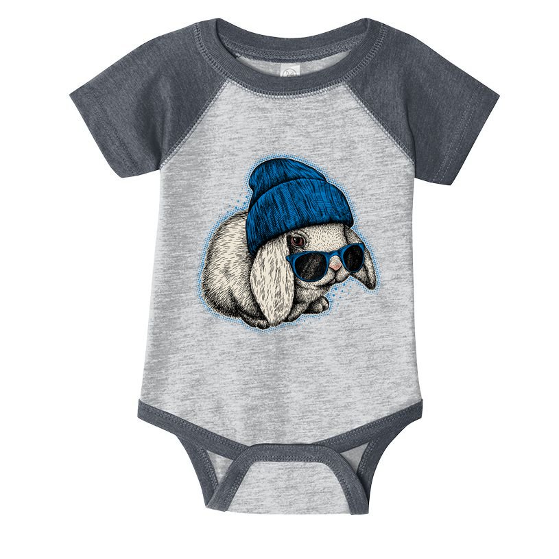 Cute Easter Cool Blue Bunny Rabbit Infant Baby Jersey Bodysuit