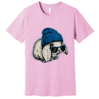 Cute Easter Cool Blue Bunny Rabbit Premium T-Shirt