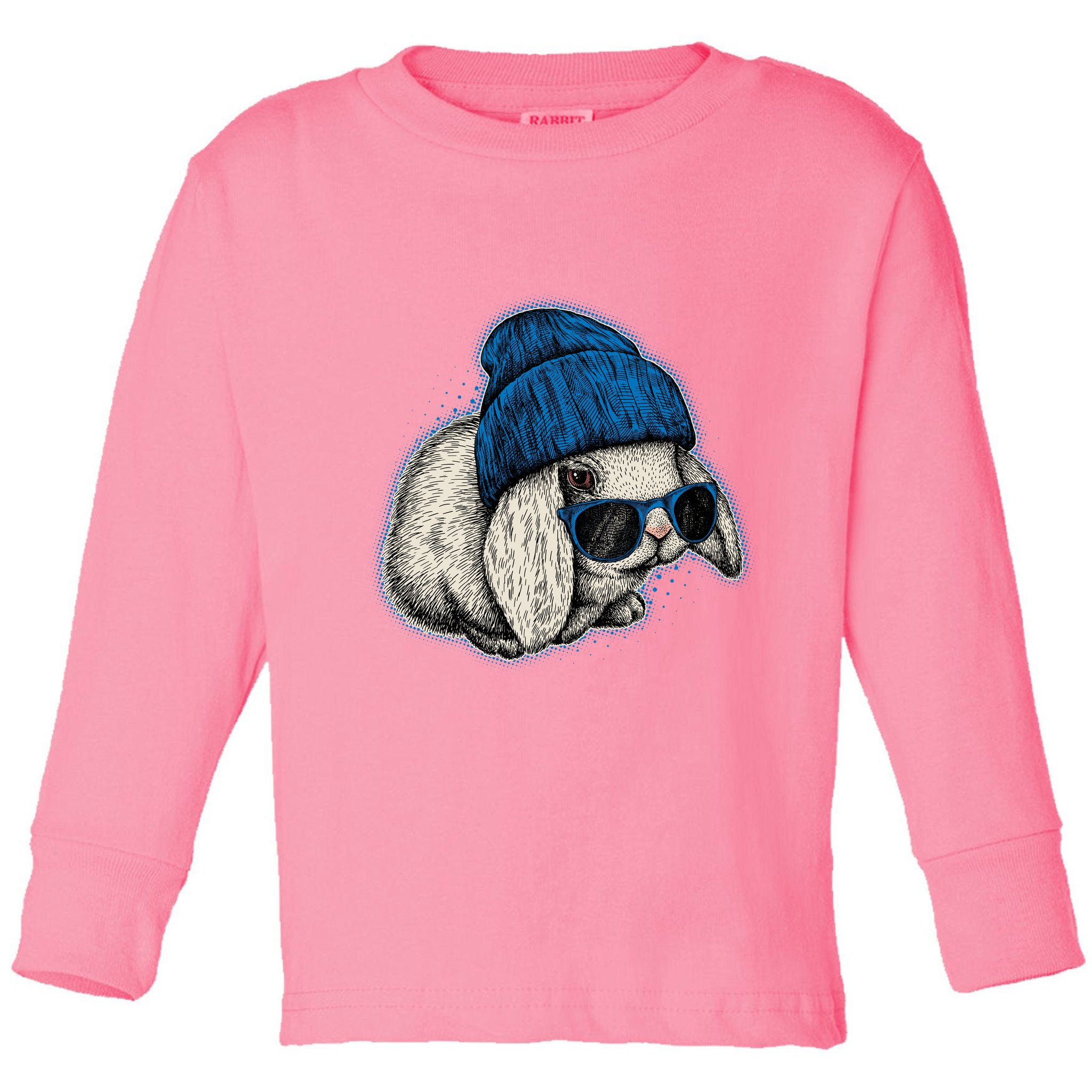 Cute Easter Cool Blue Bunny Rabbit Toddler Long Sleeve Shirt