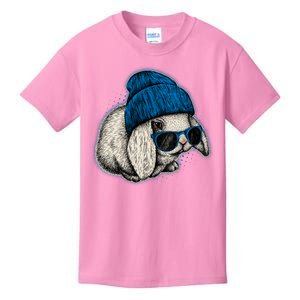 Cute Easter Cool Blue Bunny Rabbit Kids T-Shirt