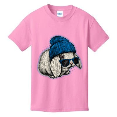 Cute Easter Cool Blue Bunny Rabbit Kids T-Shirt