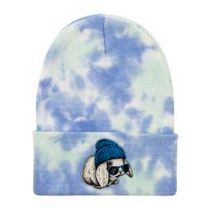 Cute Easter Cool Blue Bunny Rabbit Tie Dye 12in Knit Beanie