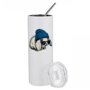 Cute Easter Cool Blue Bunny Rabbit Stainless Steel Tumbler